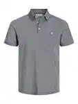 Jack & Jones Poloshirt JJEPAULOS POLO SS NOOS graumeliert / wei
