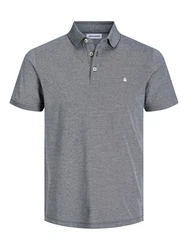 Jack & Jones Poloshirt JJEPAULOS POLO SS NOOS graumeliert / wei