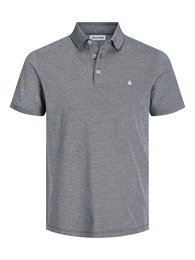 Poloshirt 'JJEPaulos' graumeliert / wei