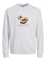 JACK & JONES Sweatshirt 'TAMPA' pastellgelb/orange/schwarz/weimeliert