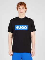 HUGO T-Shirt 'Nico' azur / schwarz / weiß