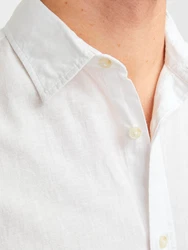 JACK & JONES Hemd JJESummer LINEN BLEND SHIRT LS SN weiß
