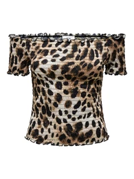 Tričko 'BOA ANN' světle béžová / umbra / černá