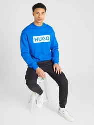 HUGO Sweatshirt 'Niero' royalblau/weiß