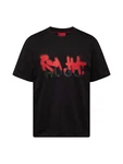 HUGO T-Shirt 'Dinricko' rot/schwarz