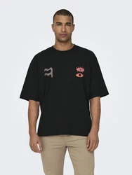 Only & Sons T-Shirt 'LENNY' hellblau/lila/orange/schwarz