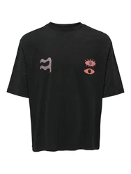 Only & Sons T-Shirt 'LENNY' hellblau/lila/orange/schwarz