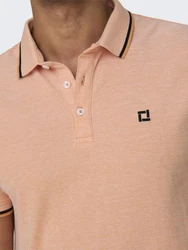 Only & Sons Poloshirt/ T-Shirt Fletcher apricot/schwarz