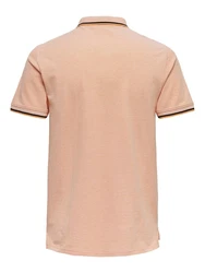 Only & Sons Poloshirt/ T-Shirt Fletcher apricot/schwarz