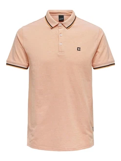 Only & Sons Poloshirt/ T-Shirt Fletcher apricot/schwarz