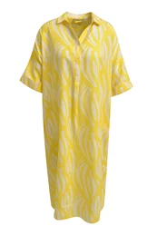Košilové šaty žlutá / bílá