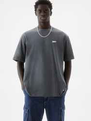 Pull&Bear T-Shirt dunkelgrau/weiß