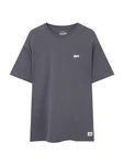 Pull&Bear T-Shirt dunkelgrau/weiß