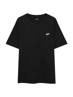 Pull&Bear T-Shirt schwarz/weiß