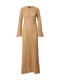 Úpletové šaty tmavě béžová