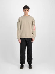 ALPHA INDUSTRIES Sweatshirt 'Essentials' sand/blutrot/weiß