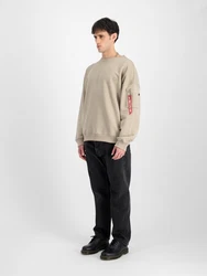 ALPHA INDUSTRIES Sweatshirt 'Essentials' sand/blutrot/weiß