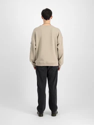 ALPHA INDUSTRIES Sweatshirt 'Essentials' sand/blutrot/weiß