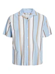 JACK & JONES Hemd 'Palma Resort' hellblau/braun/brokat/weiß