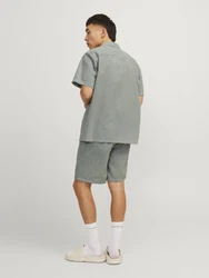 Jack & Jones Kurzarmhemd Easter Palma creme/dunkelgrn