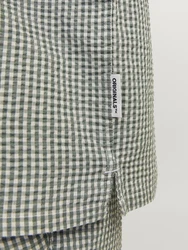 Jack & Jones Kurzarmhemd Easter Palma creme/dunkelgrn