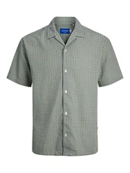 Jack & Jones Kurzarmhemd Easter Palma creme/dunkelgrn