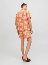 JACK & JONES Hemd JJLuke Ocean Resort apricot/offwhite