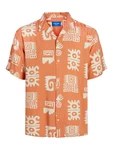 JACK & JONES Hemd JJLuke Ocean Resort apricot/offwhite