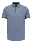 Only & Sons Poloshirt/ T-Shirt Fletcher taubenblau/schwarz