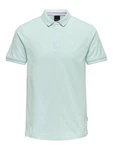 Only & Sons Poloshirt/ T-Shirt Fletcher pastellblau/weiß