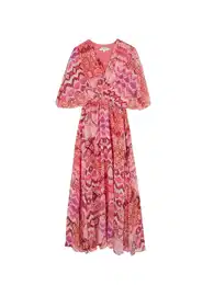 Šaty švestková / oranžová / pink