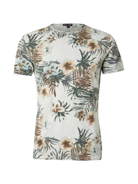 T-Shirt 'PLAYA' braun / pastellgrn / dunkelgrn