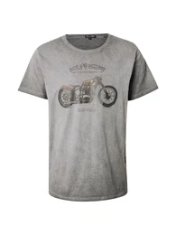 T-Shirts 'DESTROY' cognac / grau / anthrazit