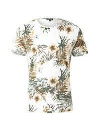 T-Shirt 'PLAYA' braun / dunkelgrn / wei