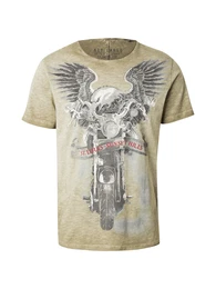 T-Shirt 'SUNSET HILLS' anthrazit / khaki / rot / wei