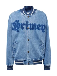 Jacke 'CAUSING PANIC' blau / blue denim / wei