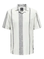 Only & Sons Hemd Caiden graumeliert/weiß