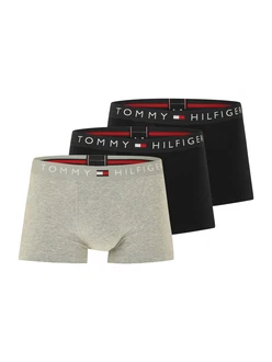 Tommy Hilfiger Underwear Trunk 3P TRUNK WB mit Logobund graumeliert/rot/schwarz/weiß Tommy Hilfiger Underwear Trunk 3P TRUNK WB mit Logobund graumeliert/rot/schwarz/weiß
