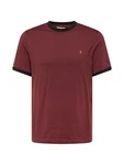 FARAH T-Shirt 'GROVES' burgunder/schwarz