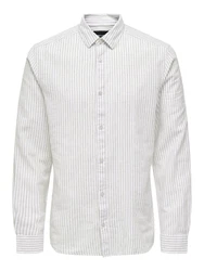 Only & Sons Hemd Caiden hellgrau/weiß
