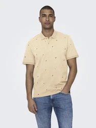 Only & Sons Poloshirt 'DAVE' beige/schwarz