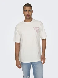 Only & Sons T-Shirt 'ONSKENNY' mauve/weiß