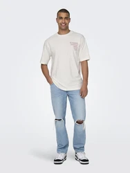 Only & Sons T-Shirt 'ONSKENNY' mauve/weiß
