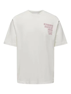 Only & Sons T-Shirt 'ONSKENNY' mauve/weiß