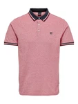 Only & Sons Poloshirt/ T-Shirt Fletcher dunkelblau/rotmeliert/weiß