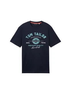 TOM TAILOR T-Shirt royalblau/dunkelblau/weiß