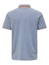 Only & Sons Poloshirt/ T-Shirt Fletcher blau/orange/weiß