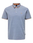Only & Sons Poloshirt/ T-Shirt Fletcher blau/orange/weiß