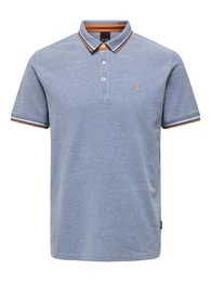 Poloshirt 'Fletcher' blau / orange / wei