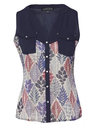 Halenka námořnická modř / šedá / fialkově modrá / karmínově červené